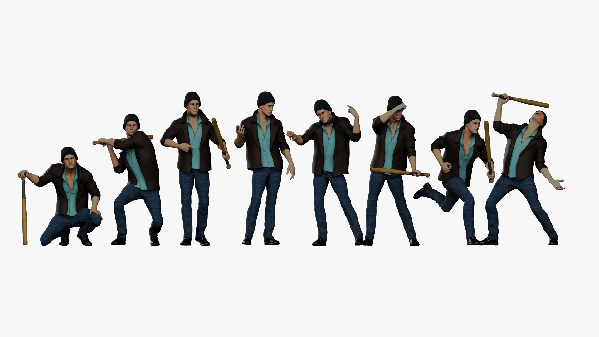 Criminal Man Free low-poly 3D model_10