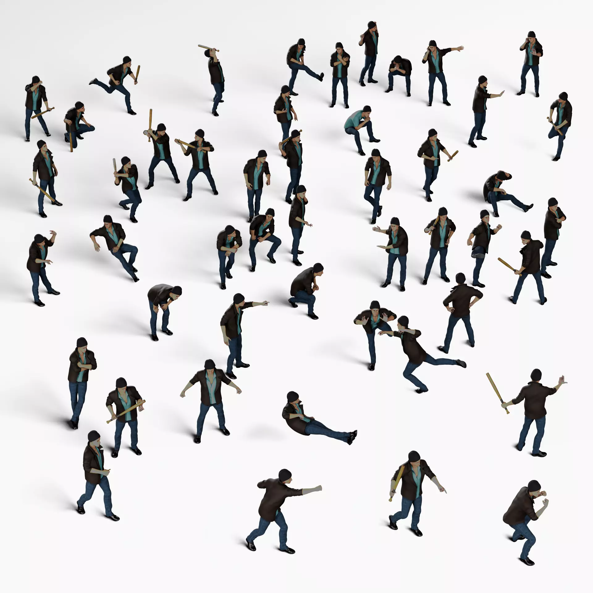 Criminal Man Free low-poly 3D model_0