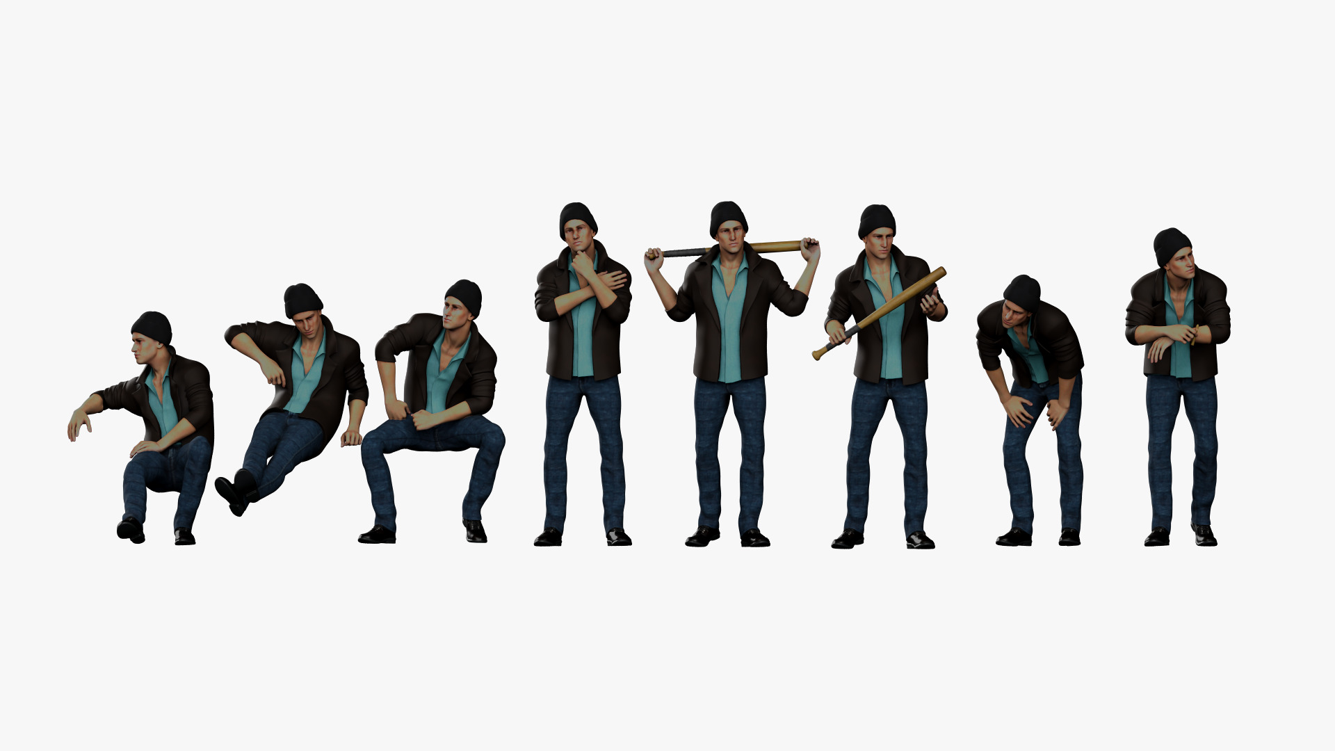 Criminal Man Free low-poly 3D model_7