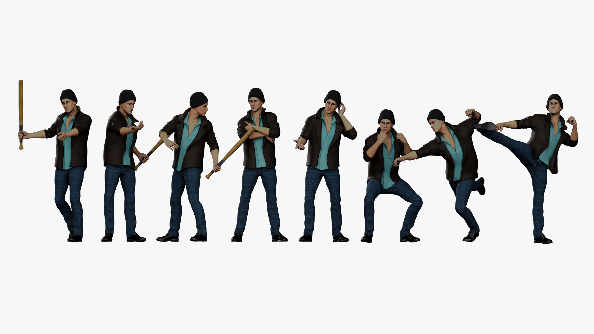 Criminal Man Free low-poly 3D model_4