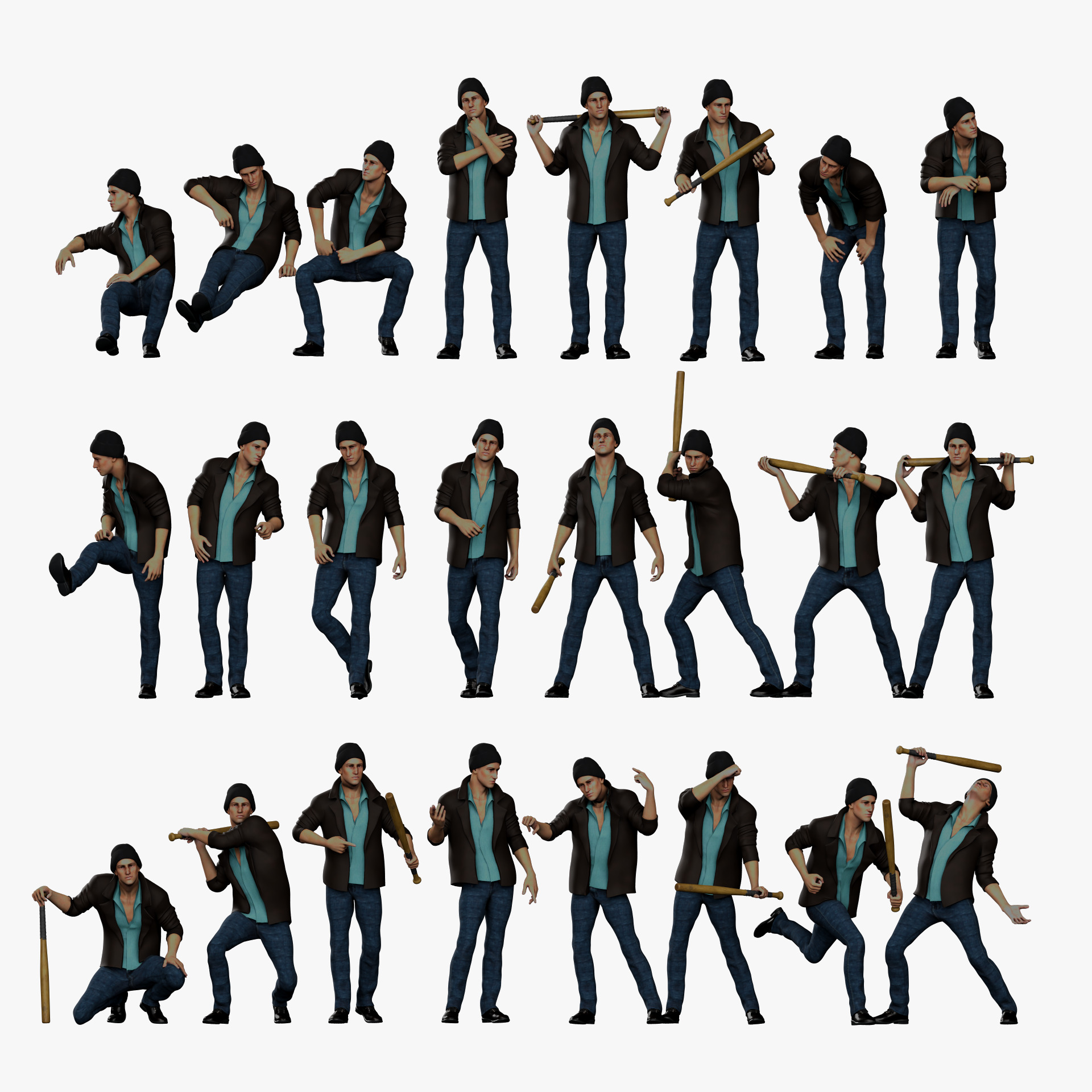 Criminal Man Free low-poly 3D model_3