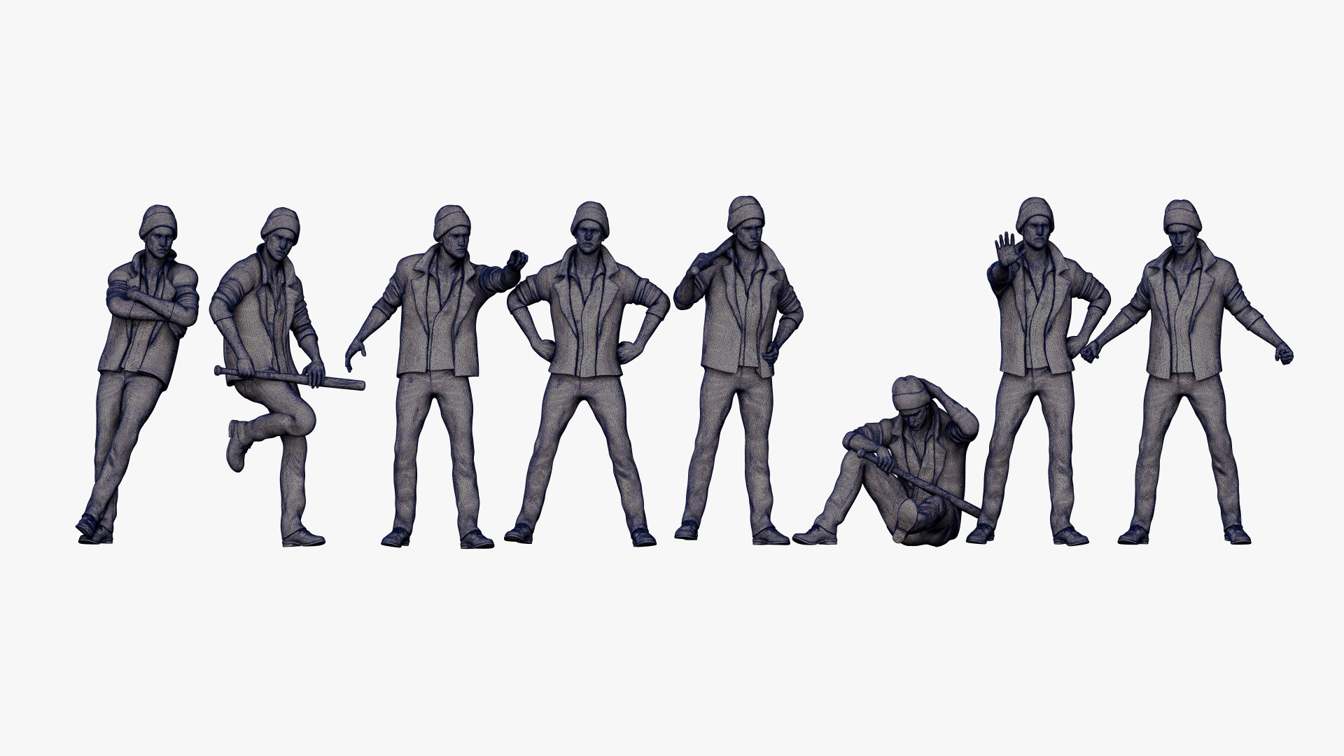 Criminal Man Free low-poly 3D model_12