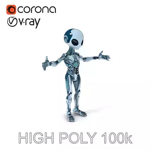 Futuristic Alien Robot with Bioluminescent Designs