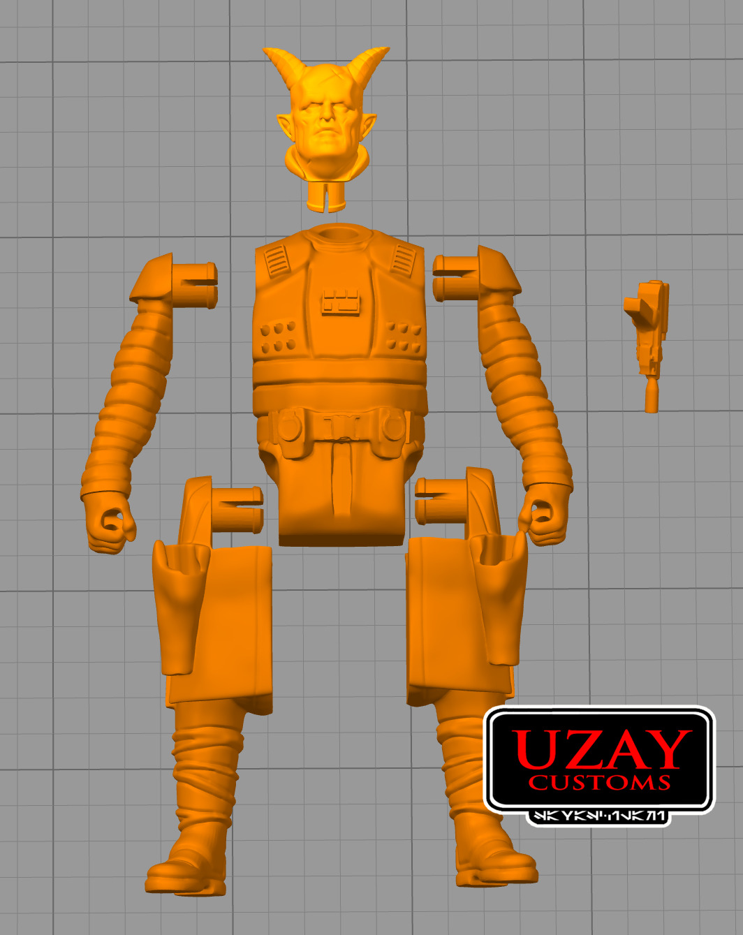 Star wars Mandalorian articulated BURG 3D print model_5