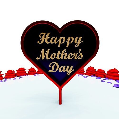 Happy Mothers Day Cake Topper 3D print model