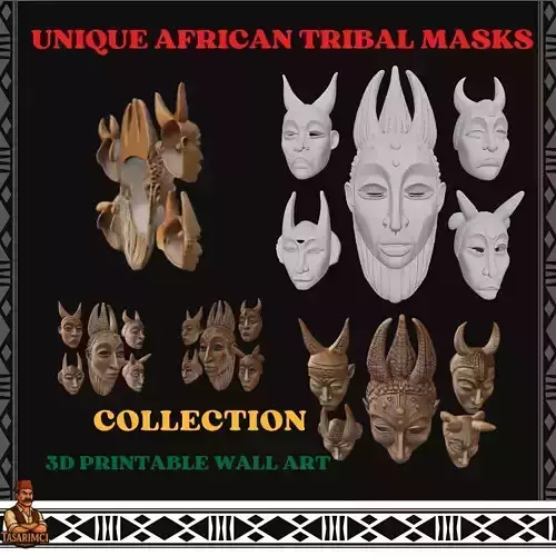 African Tribal Mask Collection 3D print model