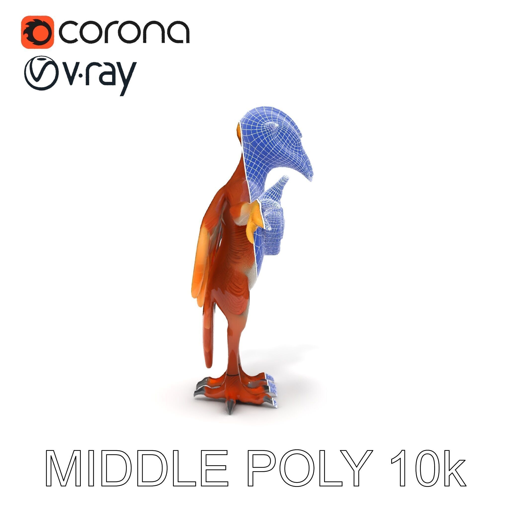 Feathered Guardian Owl Majestic Avian Warrior Character Model Low-poly 3D model_19