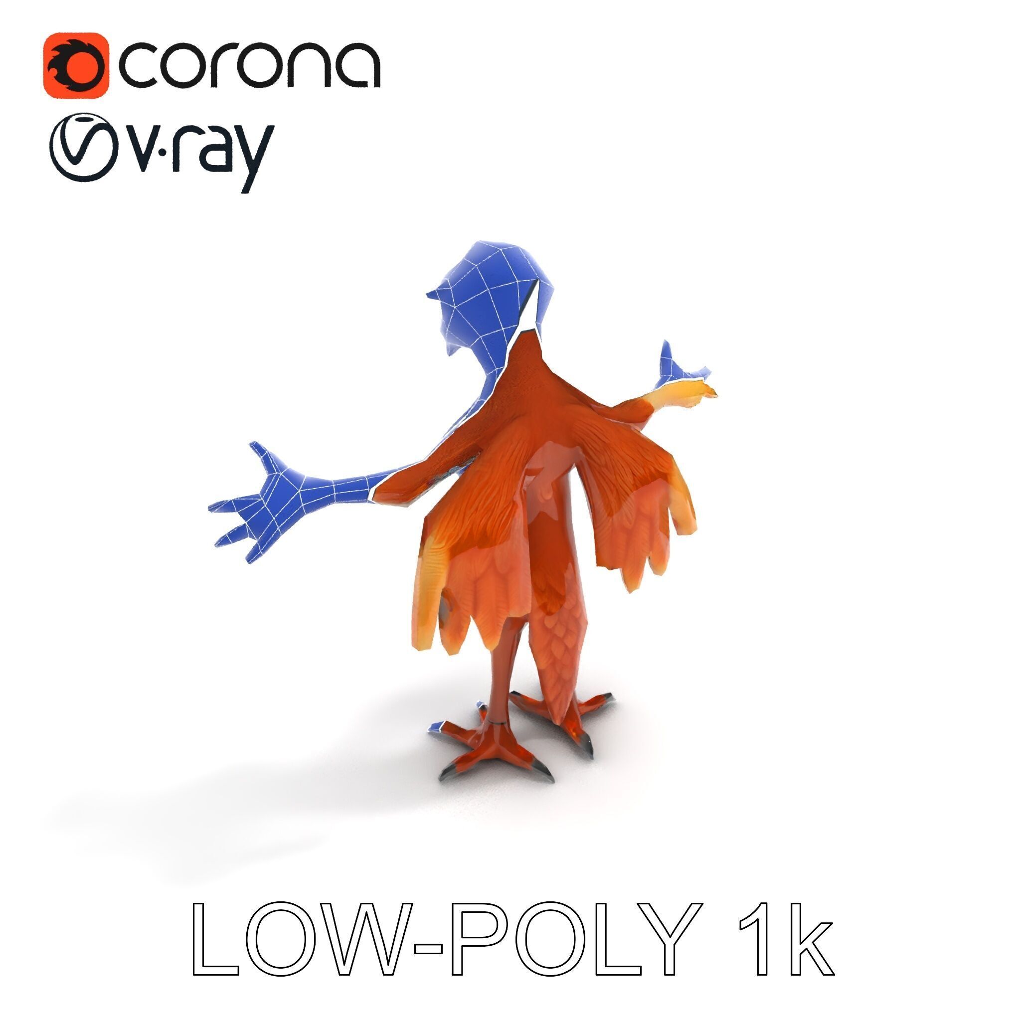 Feathered Guardian Owl Majestic Avian Warrior Character Model Low-poly 3D model_28