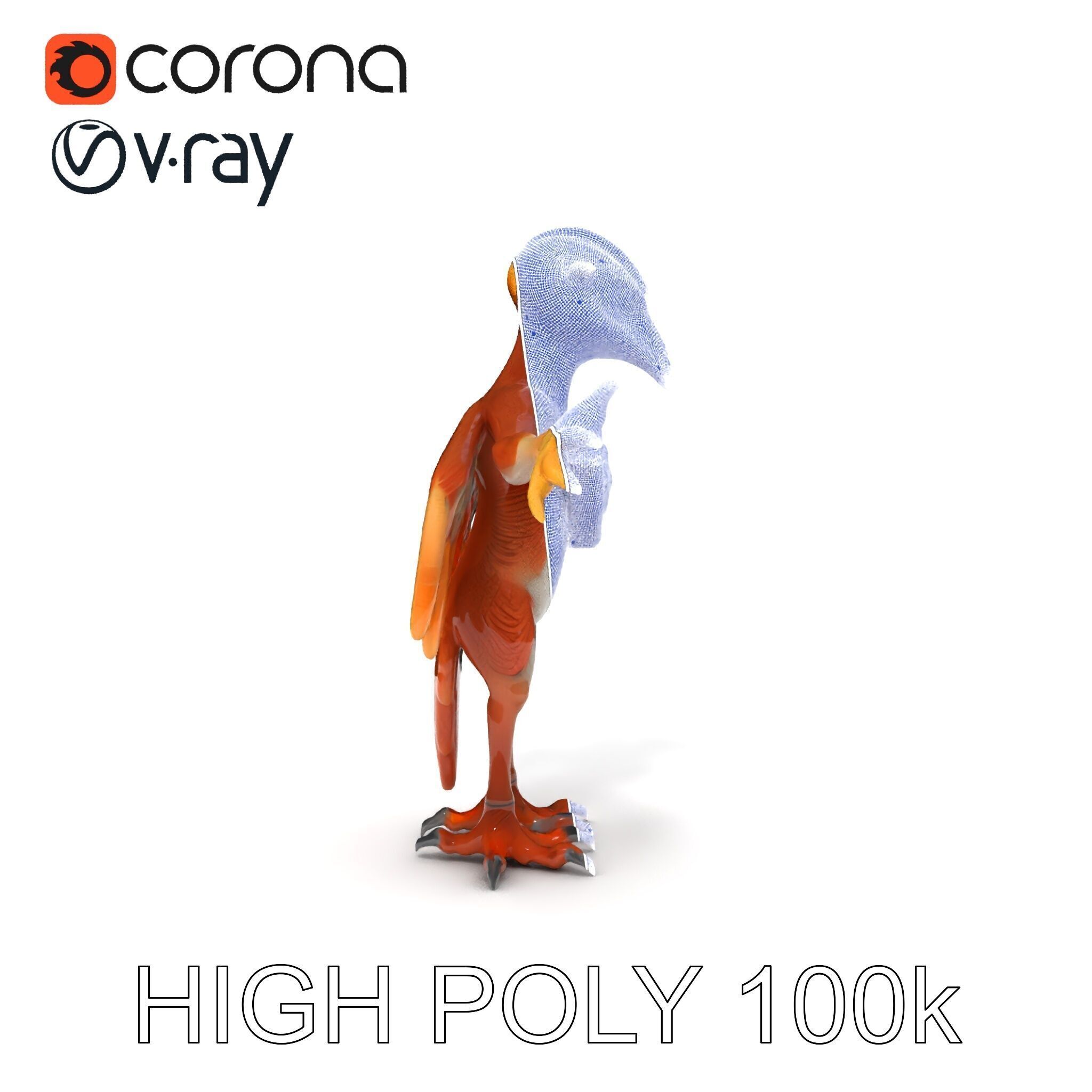 Feathered Guardian Owl Majestic Avian Warrior Character Model Low-poly 3D model_26