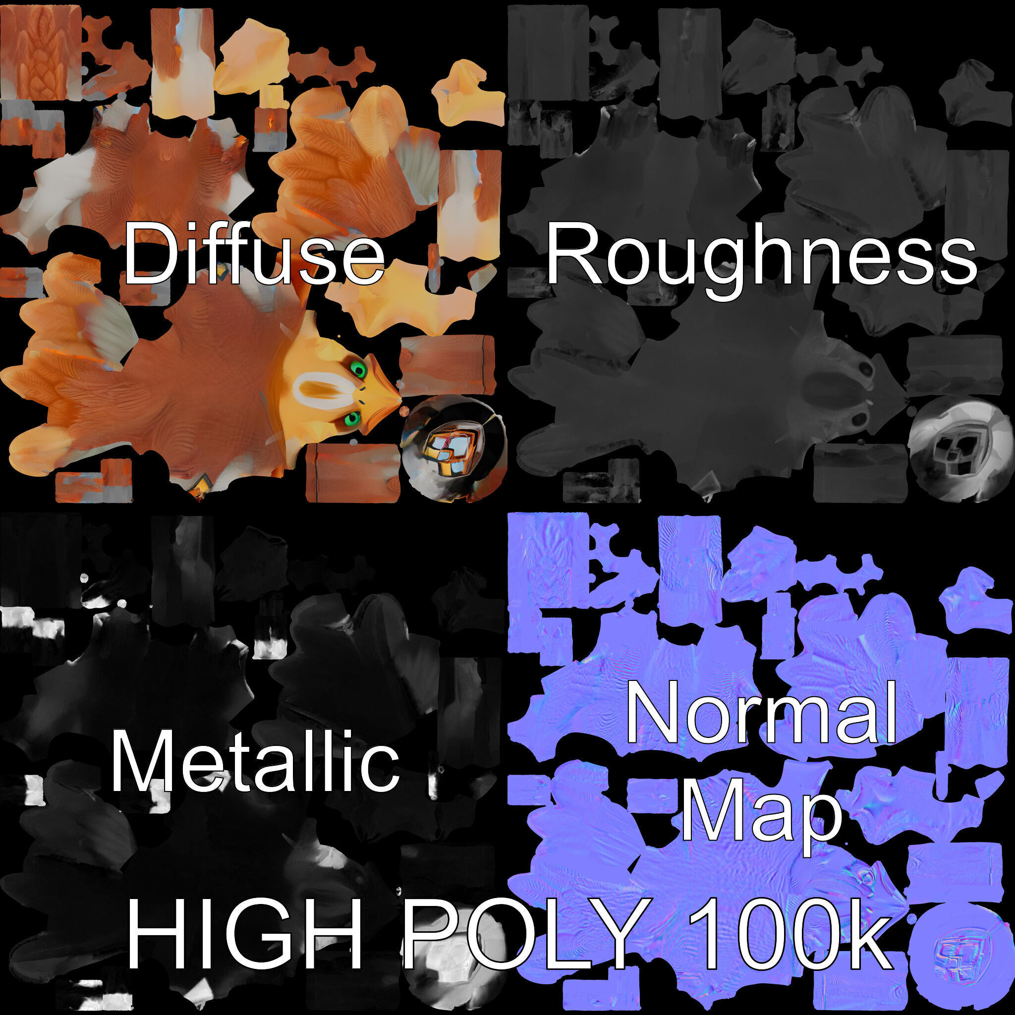 Feathered Guardian Owl Majestic Avian Warrior Character Model Low-poly 3D model_2