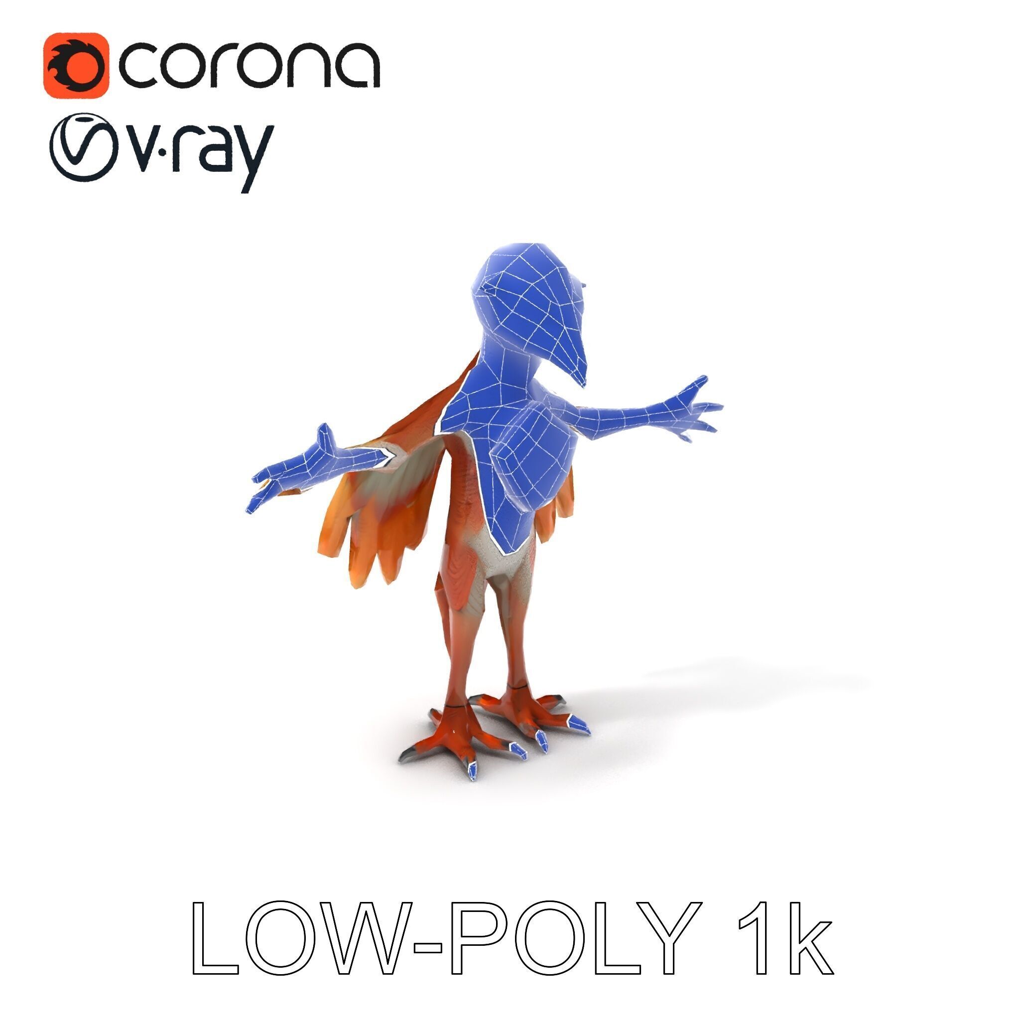 Feathered Guardian Owl Majestic Avian Warrior Character Model Low-poly 3D model_18