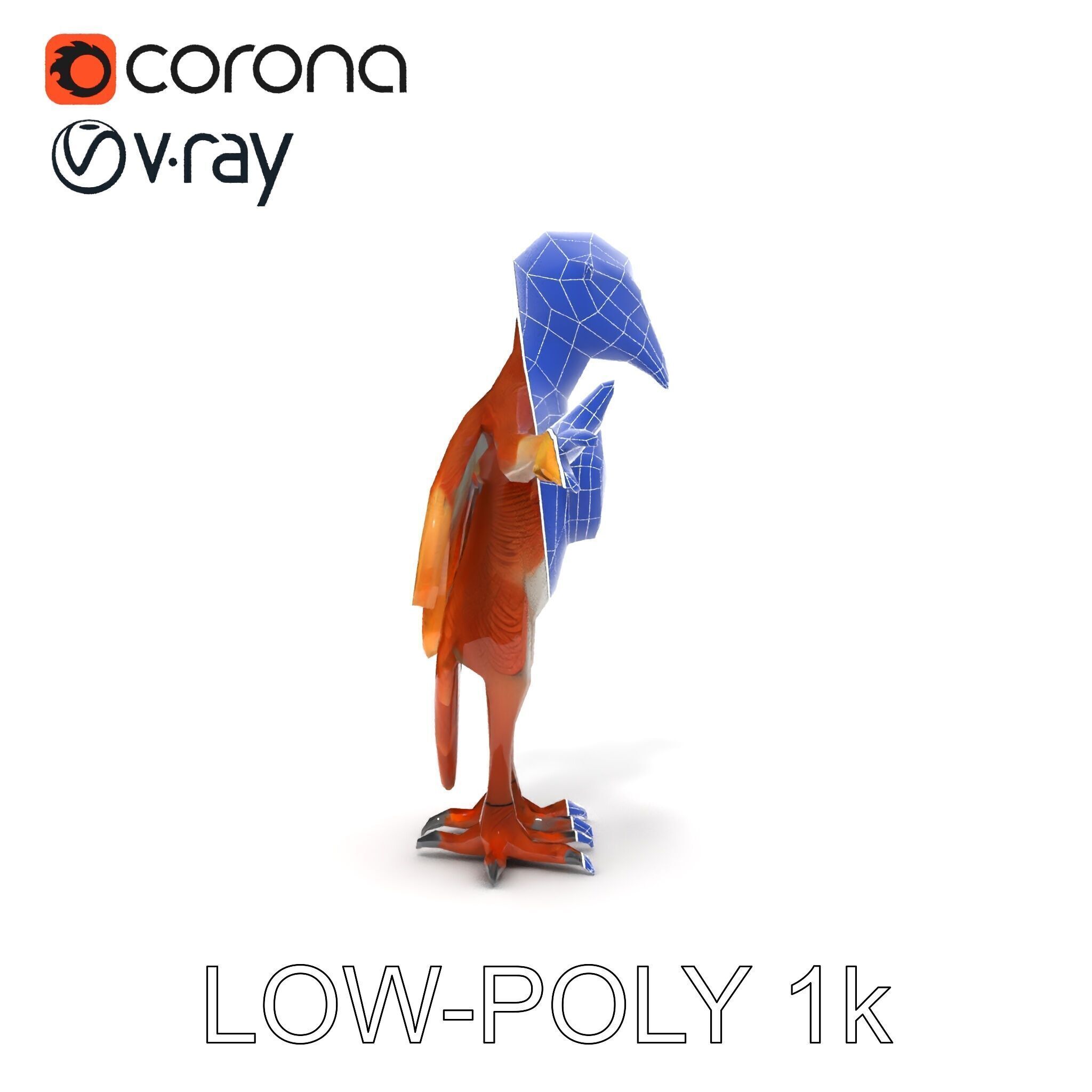 Feathered Guardian Owl Majestic Avian Warrior Character Model Low-poly 3D model_20