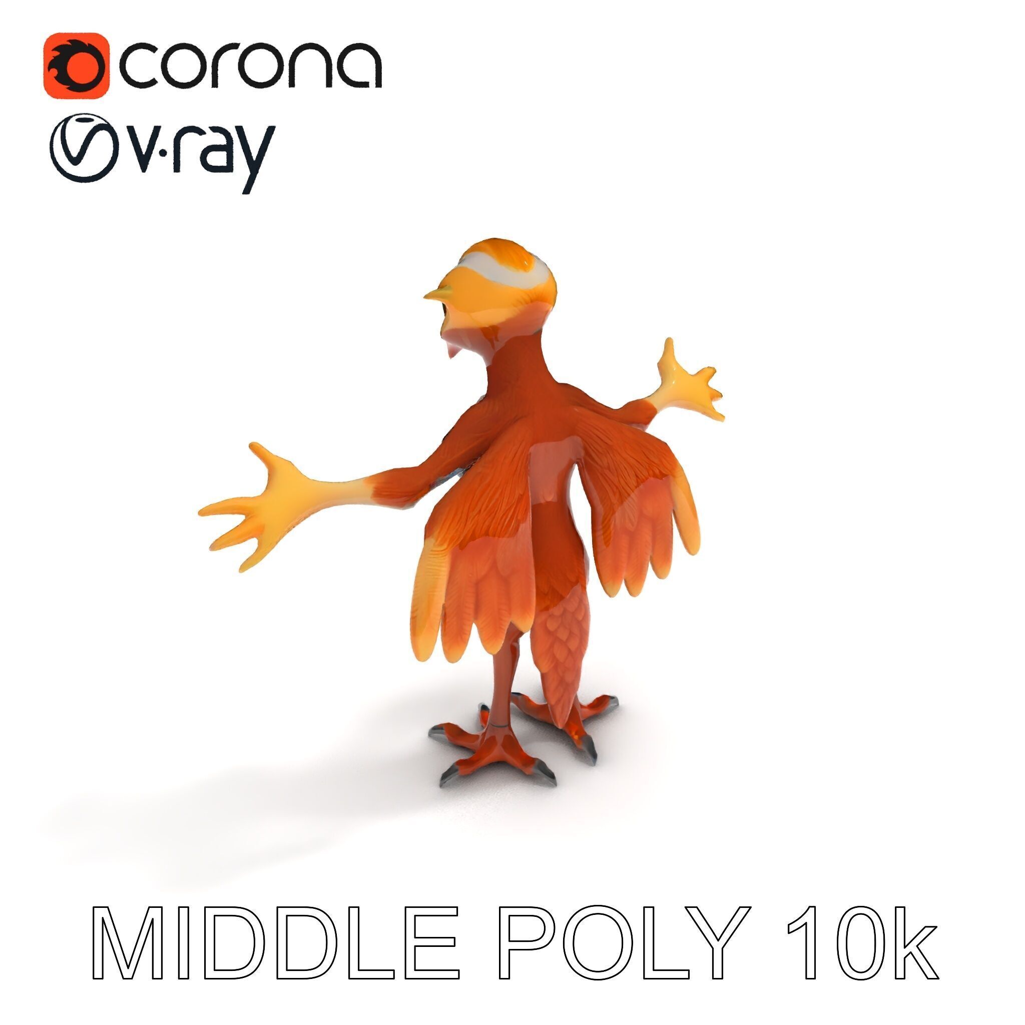 Feathered Guardian Owl Majestic Avian Warrior Character Model Low-poly 3D model_9