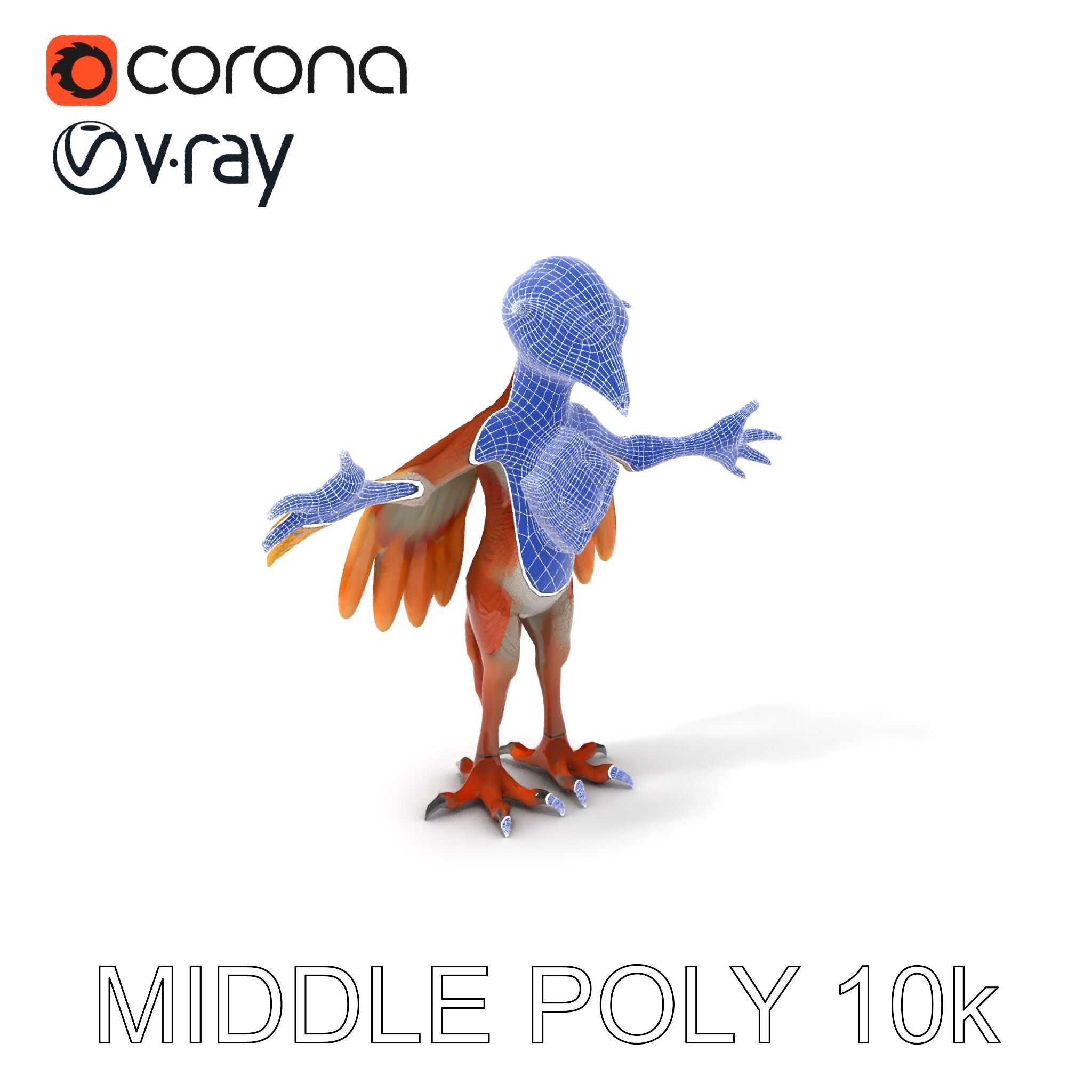 Feathered Guardian Owl Majestic Avian Warrior Character Model Low-poly 3D model_22