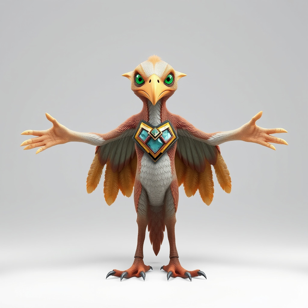 Feathered Guardian Owl Majestic Avian Warrior Character Model Low-poly 3D model_4