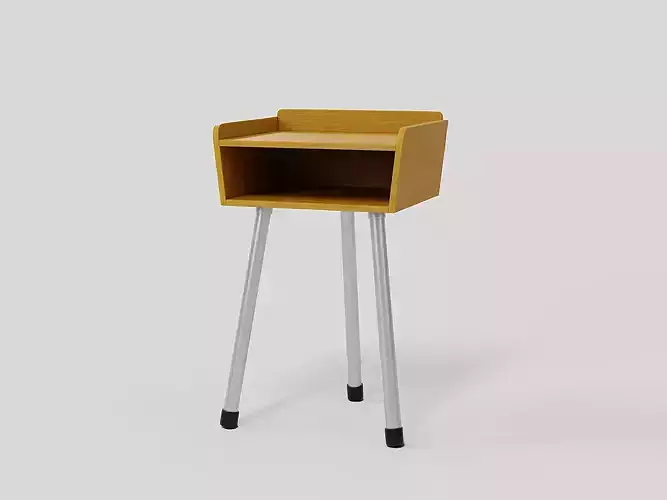 3D model of a vintage wooden school table for small children 3D model