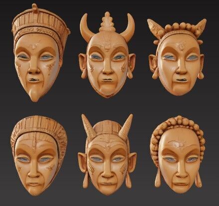 African Tribal Mask Collection  Vol2 3D print model_7