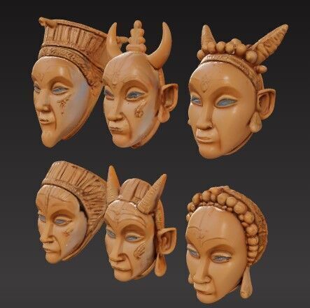 African Tribal Mask Collection  Vol2 3D print model_6