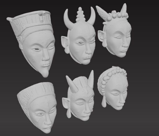African Tribal Mask Collection  Vol2 3D print model_10