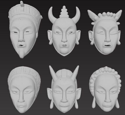 African Tribal Mask Collection  Vol2 3D print model_8