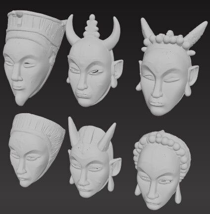 African Tribal Mask Collection  Vol2 3D print model_9