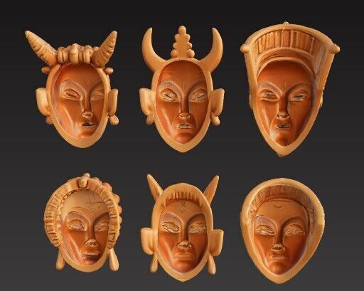 African Tribal Mask Collection  Vol2 3D print model_1