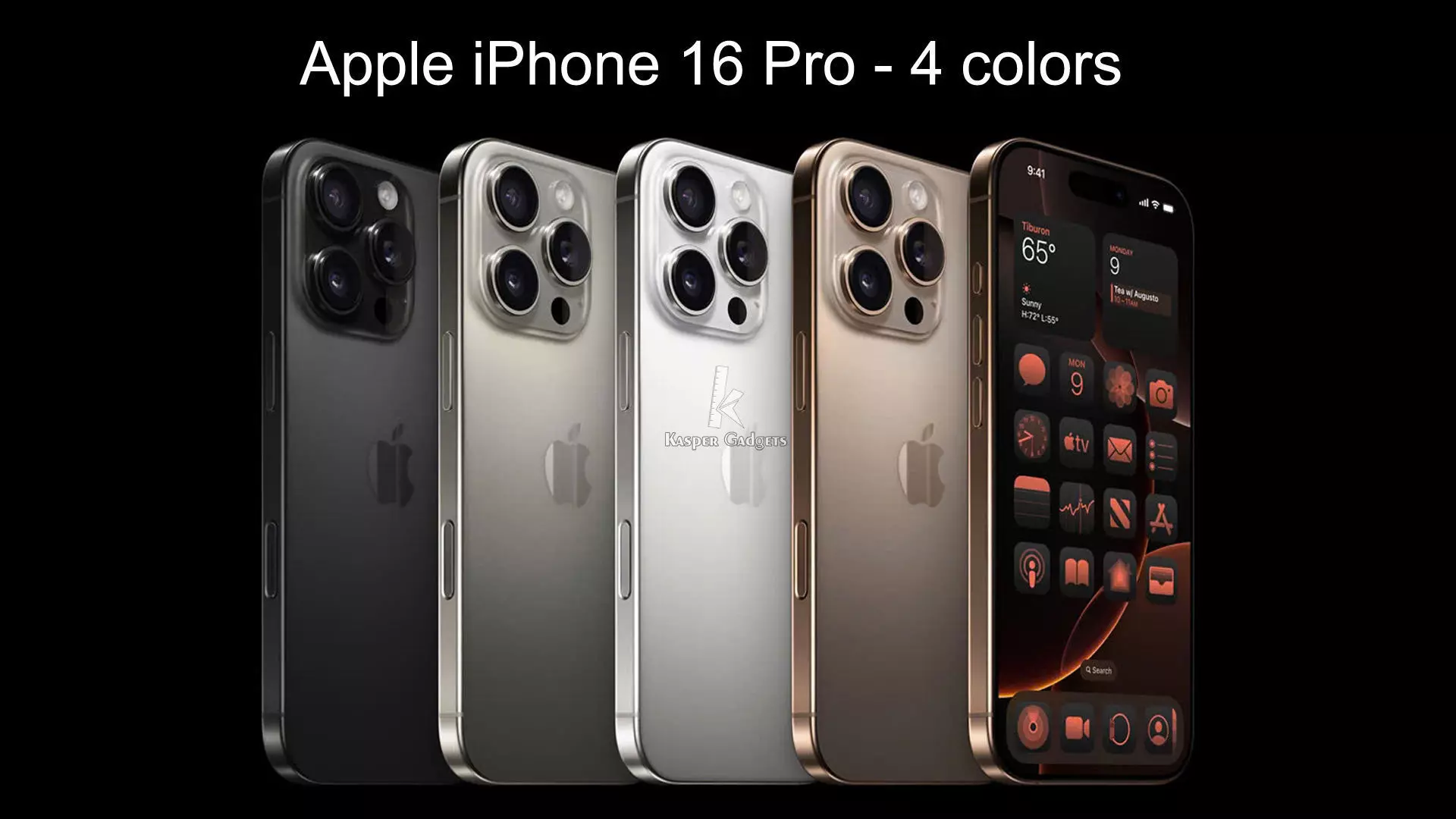 Apple iPhone 16 Pro Black White Desert Natural Titanium 4 colors 3D print model_0