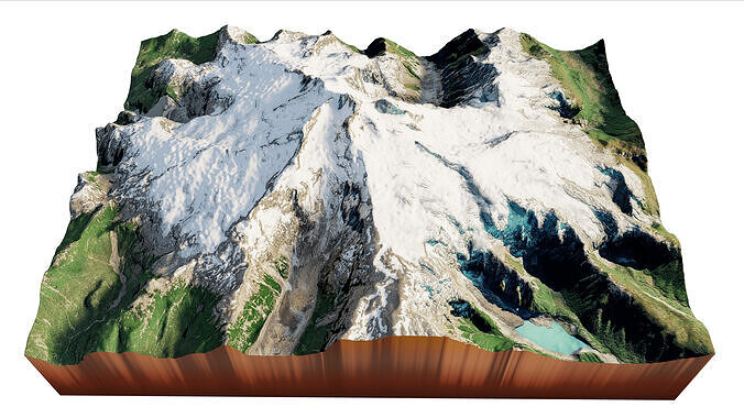 Tronador extinct stratovolcano 3d model terrain 3D model