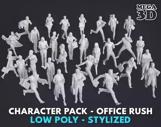 Character Pack - Office Rush 250507 Low-poly 3D model