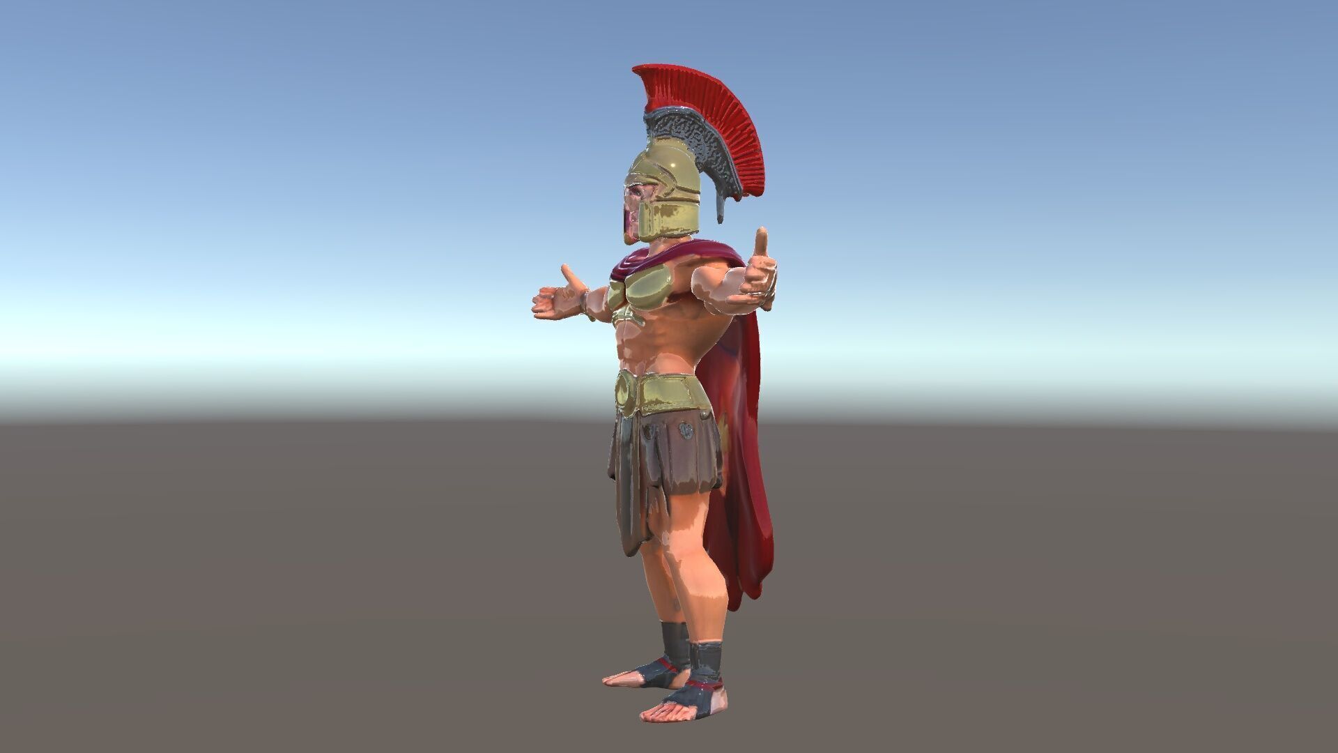 Spartan Warrior D Character Model Detailed Armor and Rigging Low-poly 3D model_11
