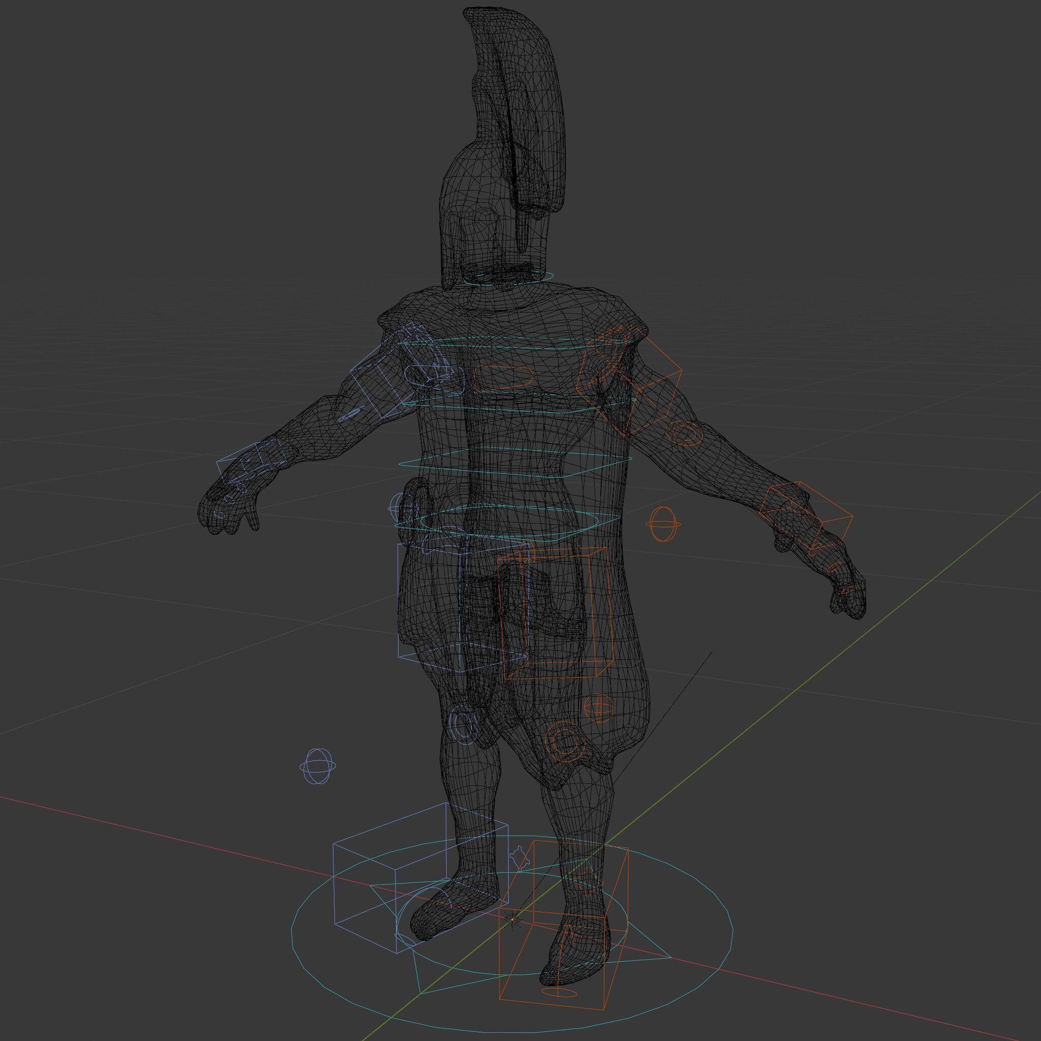 Spartan Warrior D Character Model Detailed Armor and Rigging Low-poly 3D model_6