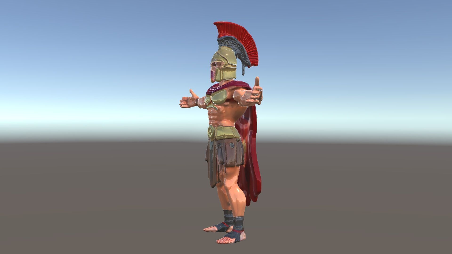 Spartan Warrior D Character Model Detailed Armor and Rigging Low-poly 3D model_5