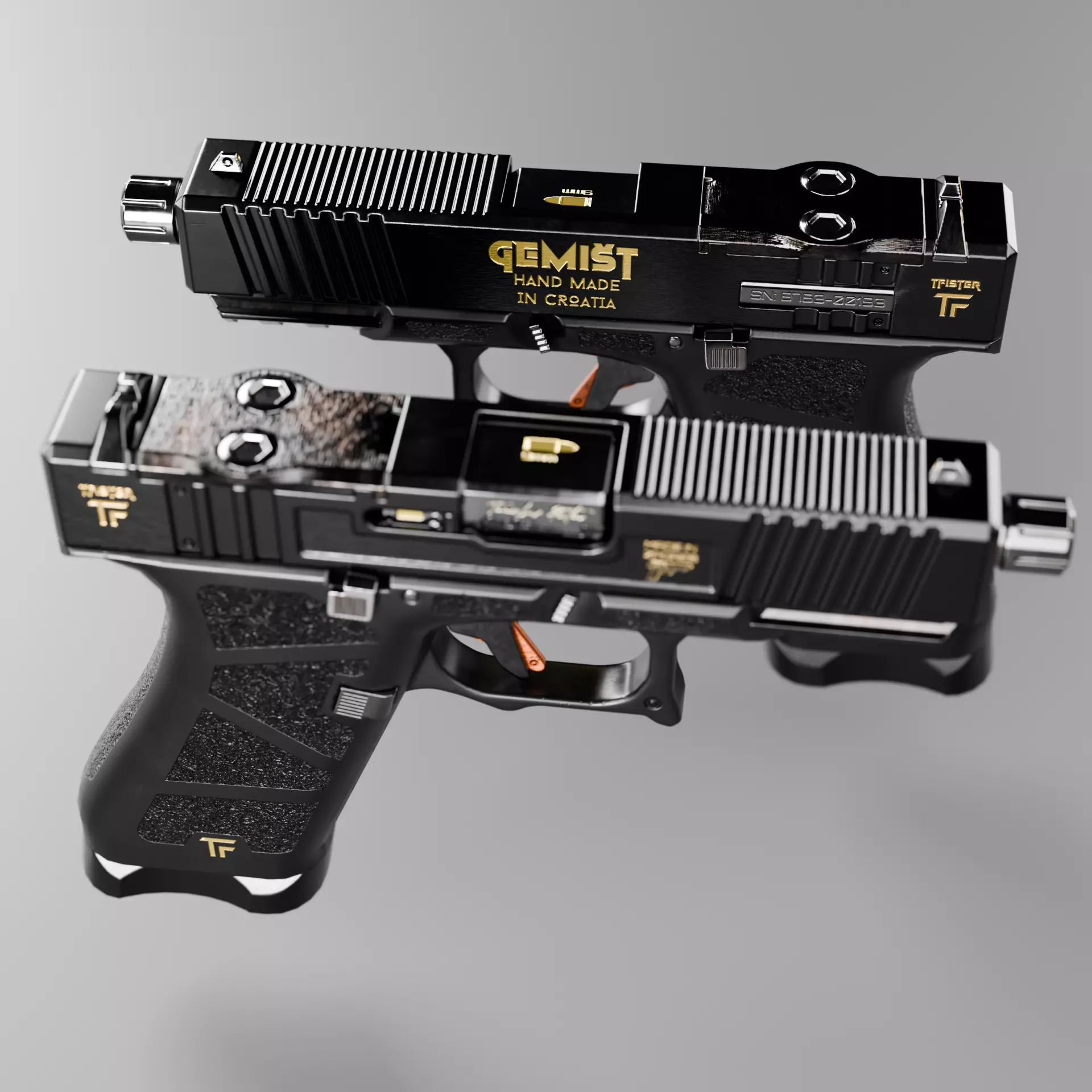 Glock Gemist MK2 Handgun Low-poly 3D model_0