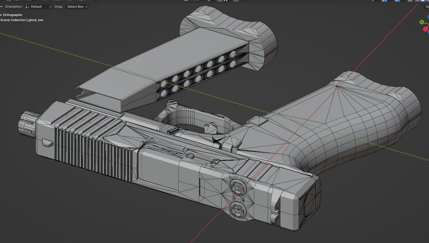 Glock Gemist MK2 Handgun Low-poly 3D model_17