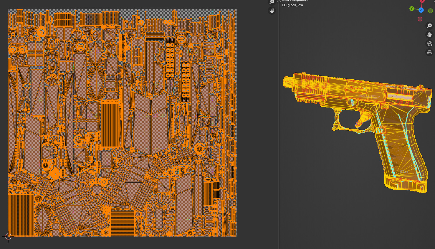 Glock Gemist MK2 Handgun Low-poly 3D model_14