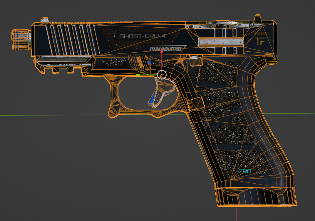 Glock Gemist MK2 Handgun Low-poly 3D model_12