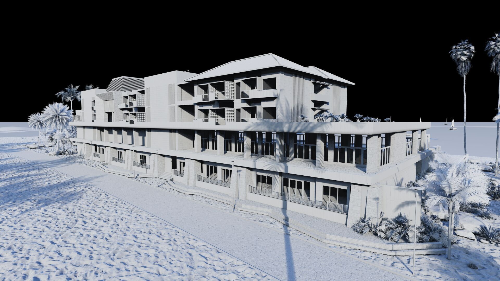 Hotel Beach-Hotel Beach Resort 3D model_16