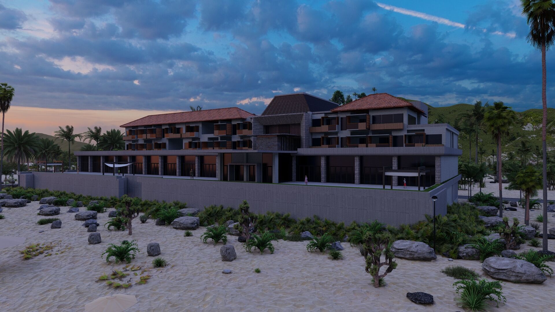 Hotel Beach-Hotel Beach Resort 3D model_11