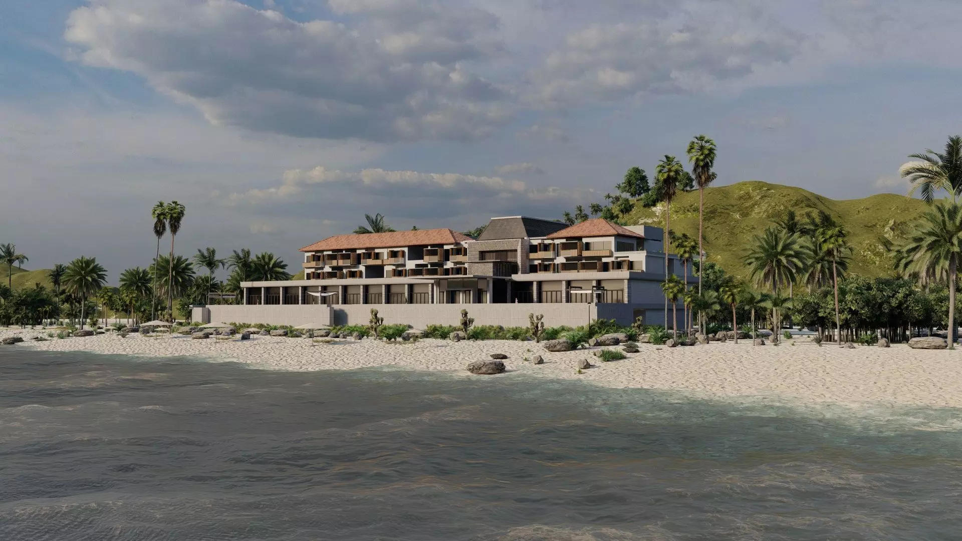 Hotel Beach-Hotel Beach Resort 3D model_0