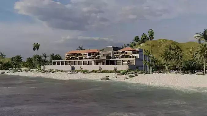 Hotel Beach-Hotel Beach Resort 3D model
