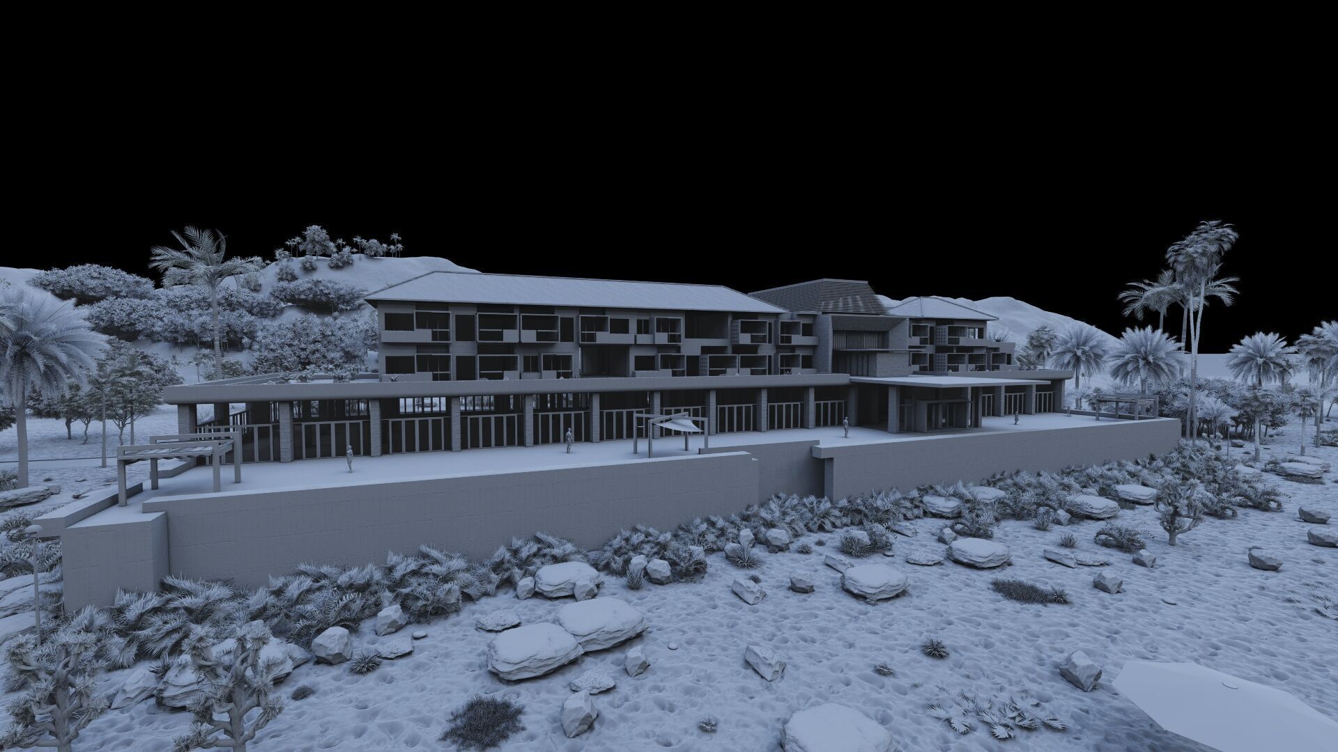 Hotel Beach-Hotel Beach Resort 3D model_8