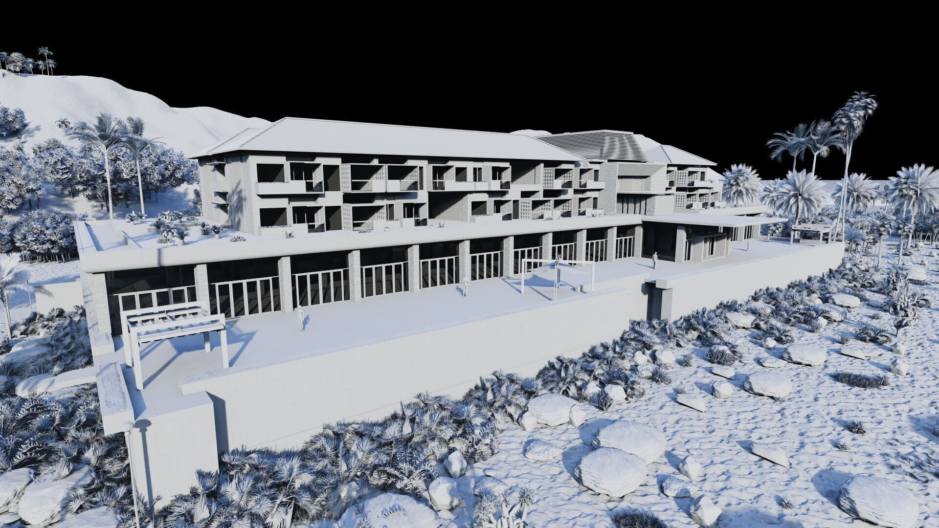 Hotel Beach-Hotel Beach Resort 3D model_15