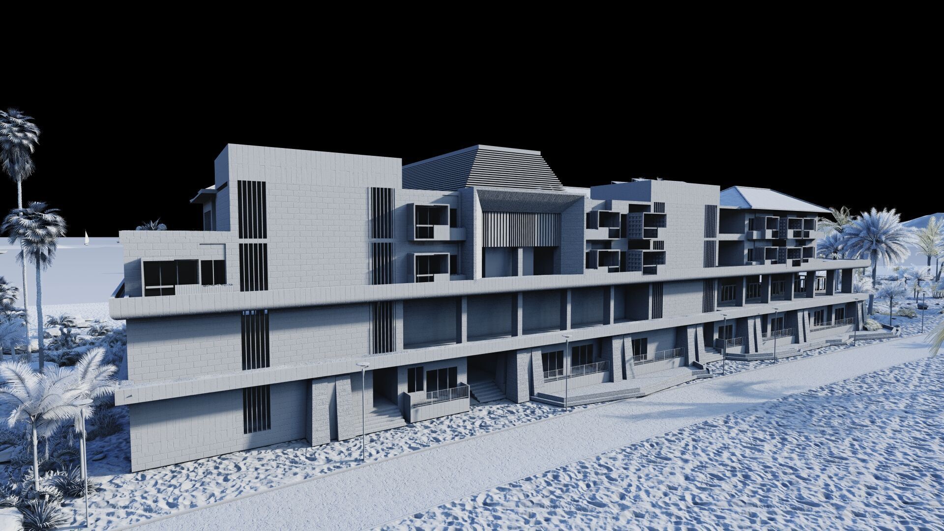 Hotel Beach-Hotel Beach Resort 3D model_22