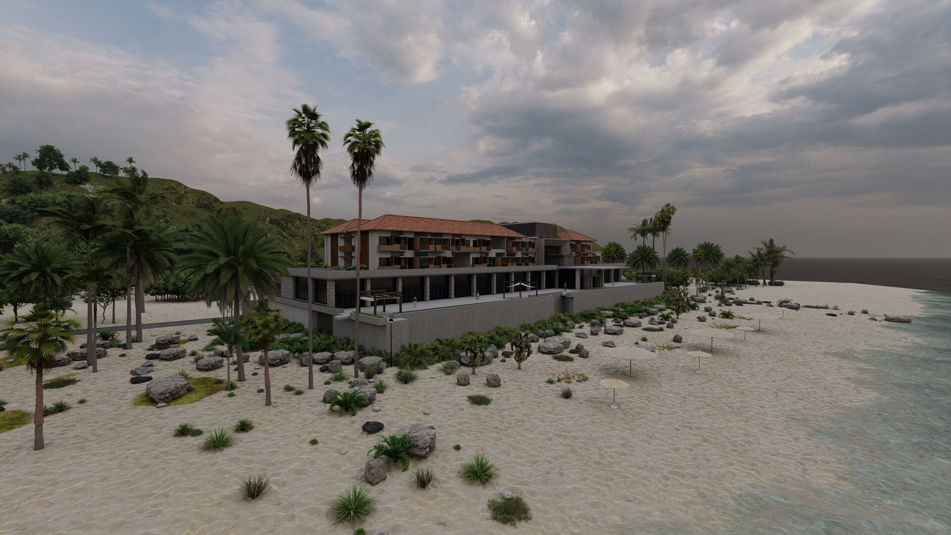 Hotel Beach-Hotel Beach Resort 3D model_24