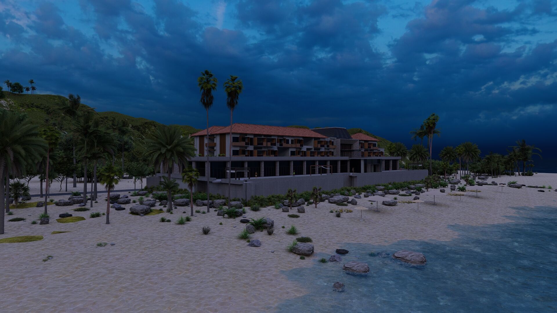Hotel Beach-Hotel Beach Resort 3D model_23