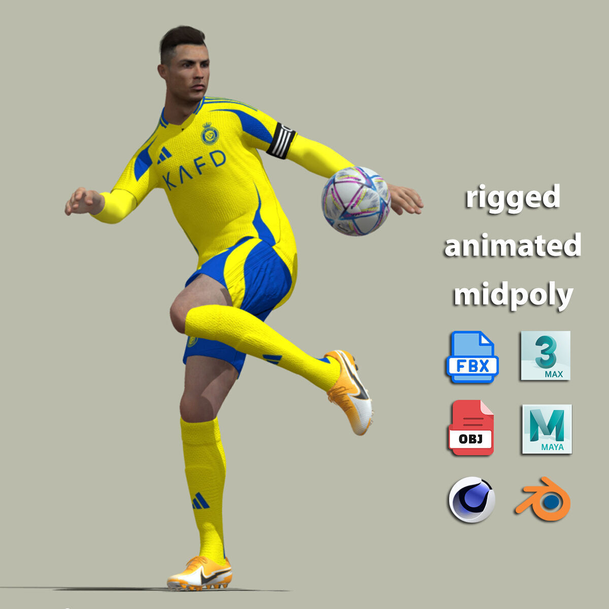 Ronaldo Al Nassr Home 24-25 Freestyle skills 3D model_2
