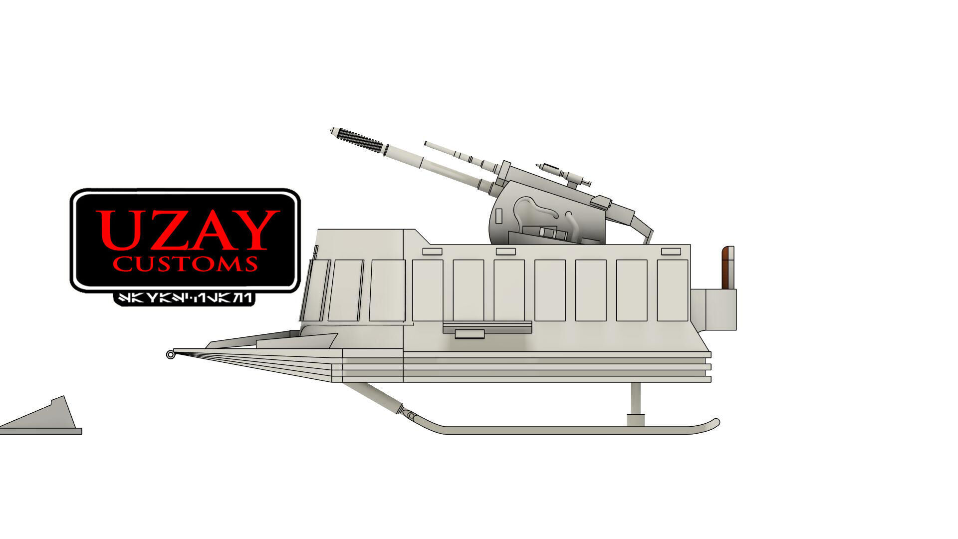 Star wars Rebel Cannon Sled empire strikes back 3D print model_3