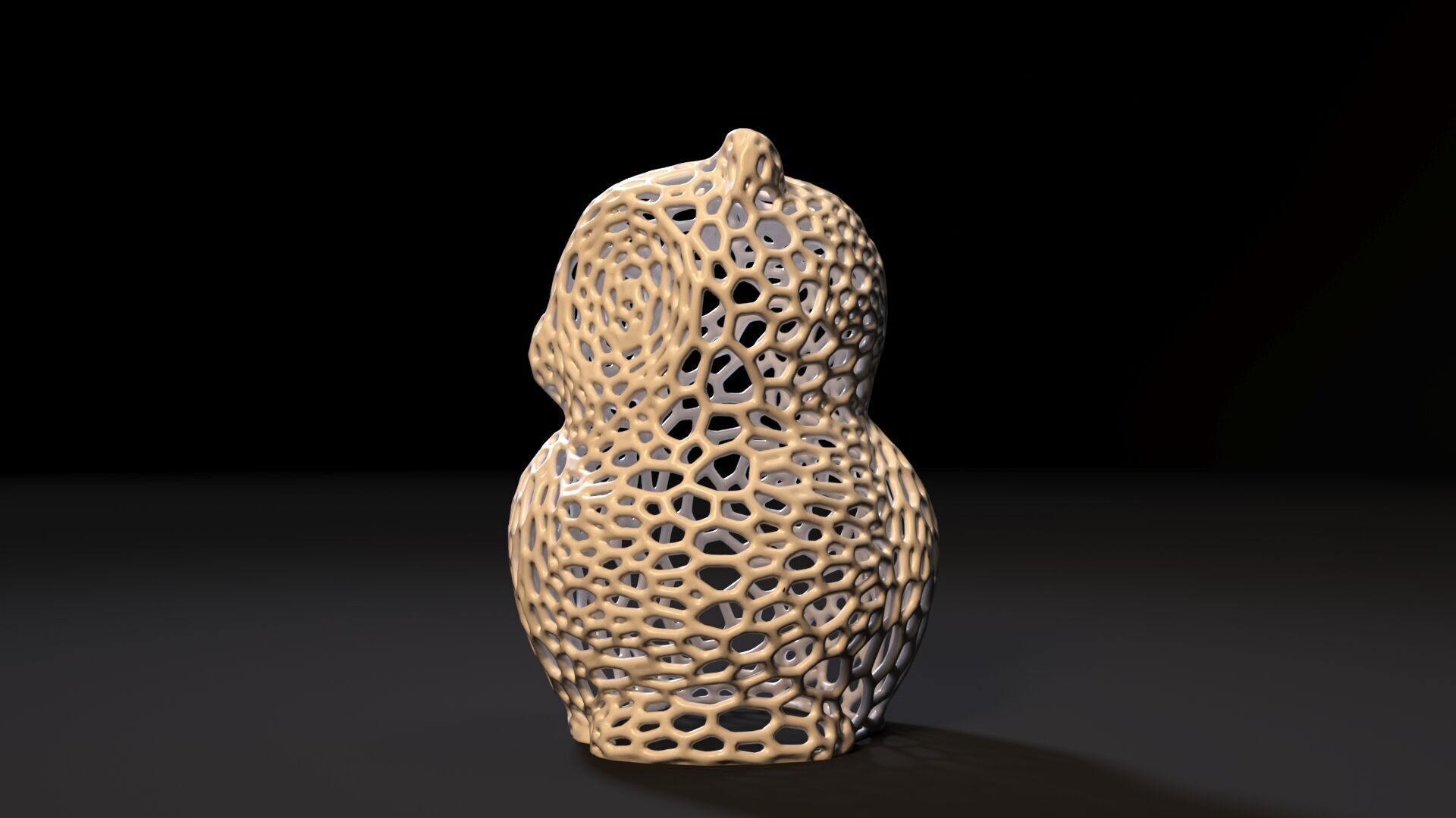 Owl Sculpture Voronoi 3D print model_2
