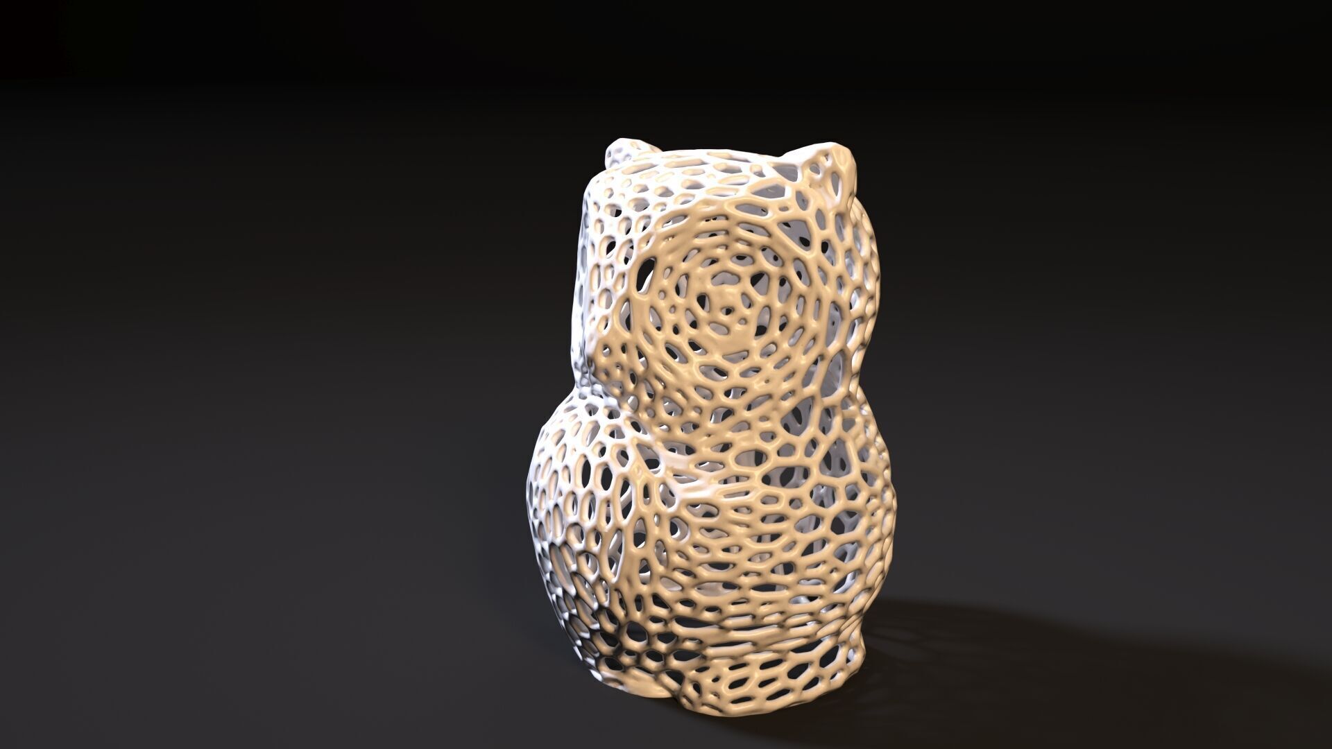 Owl Sculpture Voronoi 3D print model_1
