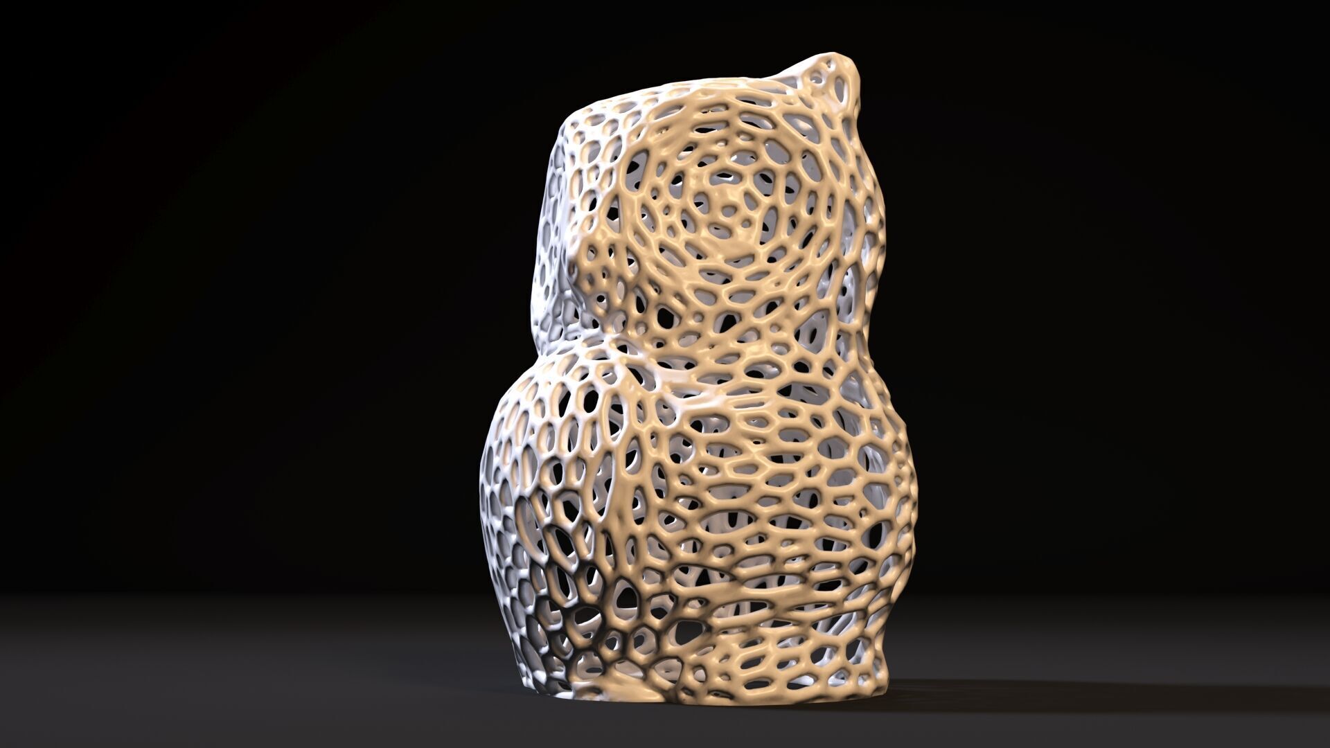 Owl Sculpture Voronoi 3D print model_9